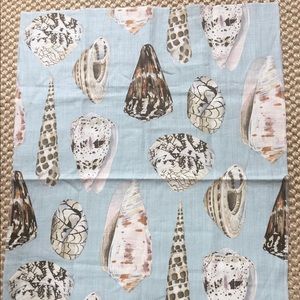 Scalamandre ”Coquina” Blue Linen Shells Fabric